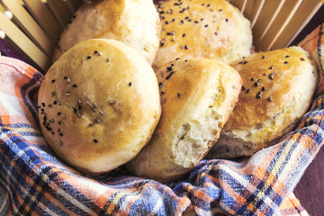 arabic mini bread decorated with aniseed