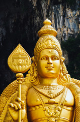 The Batu Caves Lord Murugan Statue and entrance near Kuala Lumpur Malaysia