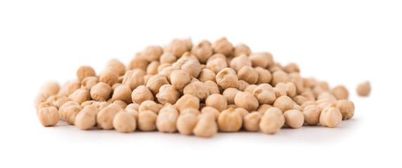 Portion of Chickpeas isolated on white