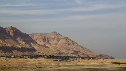 Fototapeta na wymiar Judean Desert Mountains landscape near the Dead Sea. Panoramic View .Israel