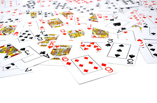 many Poker cards white close up photo