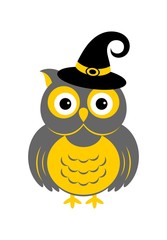 Halloween owl icon or logo in modern line style. Vector illustration.
