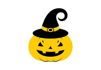 Halloween pumpkin icon or logo in modern line style. Vector illustration.
