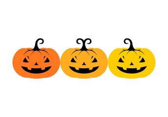 Halloween pumpkin icon or logo in modern line style. Vector illustration.
