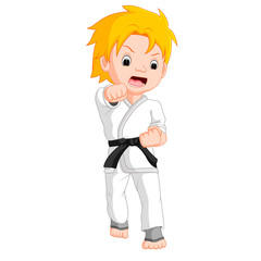 Boy Karate Player cartoon