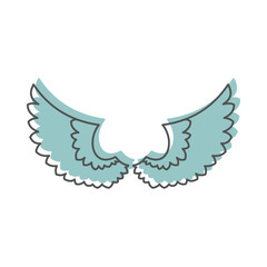 Angel wings doodle icon vector illustration for design and web isolated on white background