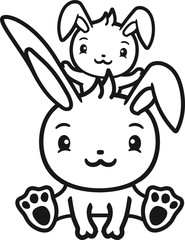 papa mama kind kleines baby familie junge mädchen kaninchen hase klein süß niedlich glücklich