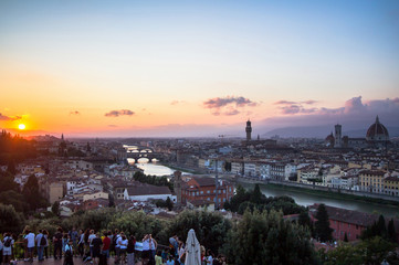 Fototapeta na wymiar View of the Florence at sunset, Italy