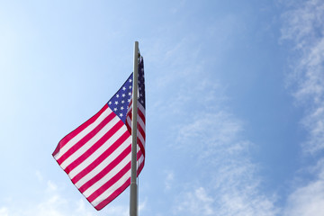 Flag of United States on a flagpole