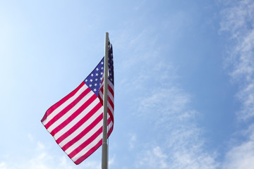 Fototapeta premium Flag of United States on a flagpole