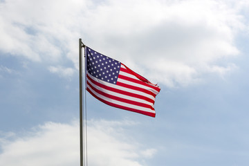 Flag of United States on a flagpole