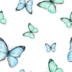 Watercolor butterfly pattern 