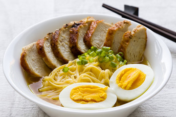 ramen in white bowl