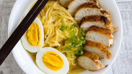 ramen in white bowl