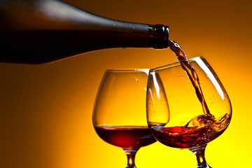 Cognac poured into a glass