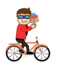 Funny Boy Riding Bicycle