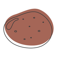 Brown potato doodle icon vector illustration for design and web isolated on white background