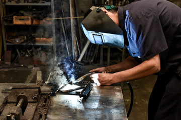 Welder in a workshop
