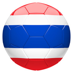 Soccer football with Thailand flag 3d rendering