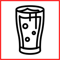 Beer glass icon, in flat line / outline stroke icon style.