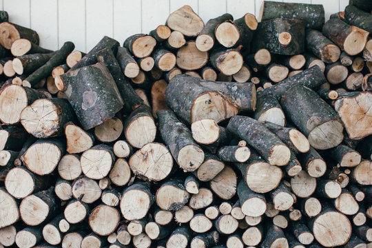 Stacked chopped wood