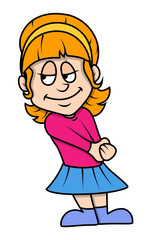 Shy Cartoon Girl