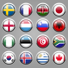 world flag icons. Vector illustration