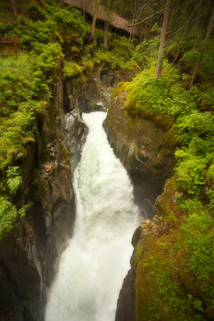 Waterfall in the narrow gorge