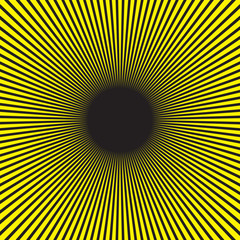 Sunburst radial pattern in black and yellow
