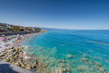 La spiaggia di Capo d'Orlando in provincia di Messina, Sicilia
