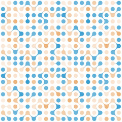 Flat multicolor molecules seamless pattern