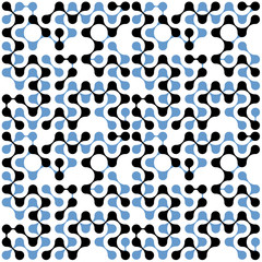 Flat multicolor molecules seamless pattern