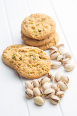 Sweet pistachio cookies and pistachio nuts.