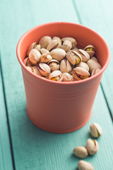 Dried pistachio nuts.