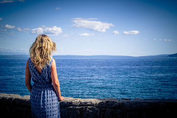 Fototapeta premium women on a sea, summer
