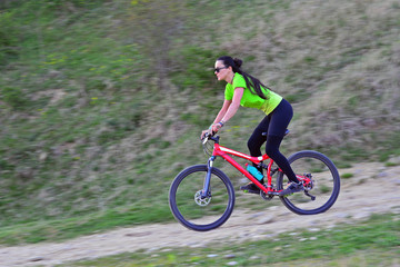 Naklejka premium woman cycling