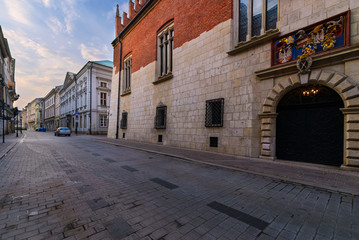 Antique doors in old town of Krakow