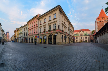 Morning summer old town of Krakow