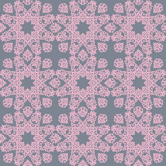 Seamless pink Indian, Arabic ornament in pastel colors