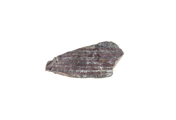 Striped stone on isolated white background