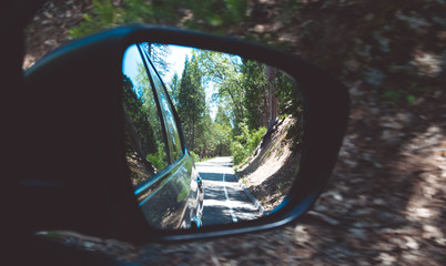Car trip in the Yosemite National Park
