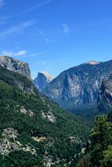 Wild nature of Yosemite National Park. Half Dame and El Captain