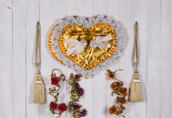 Accessories for a wedding, a wedding heart, a valentine's day