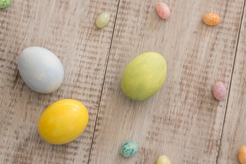 Colorful Painted Easter Eggs and Jelly Beans
