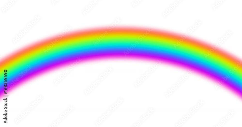 Wall mural animation set of 3 motion rainbow on white background with alpha-matte. nature design.