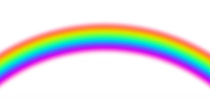 animation set of 3 motion rainbow on white background with alpha-matte. Nature design.