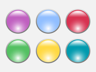 Color buttons set isolated on white background