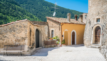 Pettorano sul Gizio in a summer afternoon, rural village in the province of L'Aquila, Abruzzo, Italy.