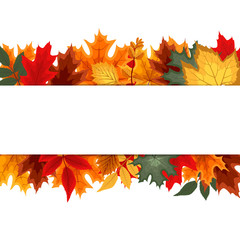 Abstract Vector Illustration Background with Falling Autumn Leav