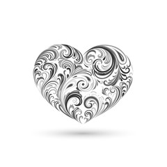 Abstract floral vintage heart. Vector element for design.